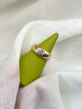 Charger l'image dans la galerie, Bague Or Martelé Diamant Antique
