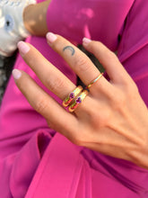 Charger l'image dans la galerie, Bagues Joncs Tourmalines Coeurs