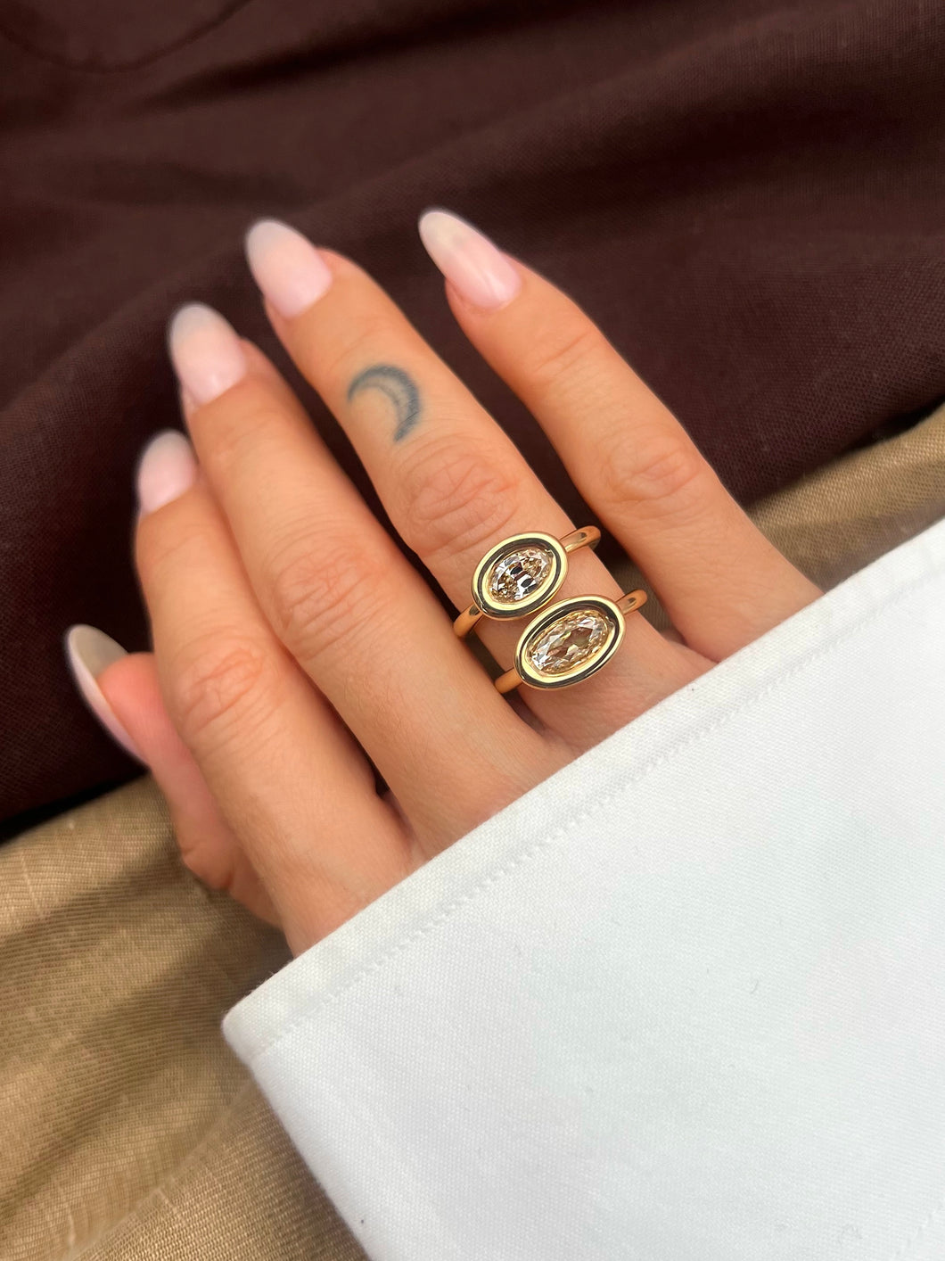 Solitaires Baignoire - Diamants Bruns
