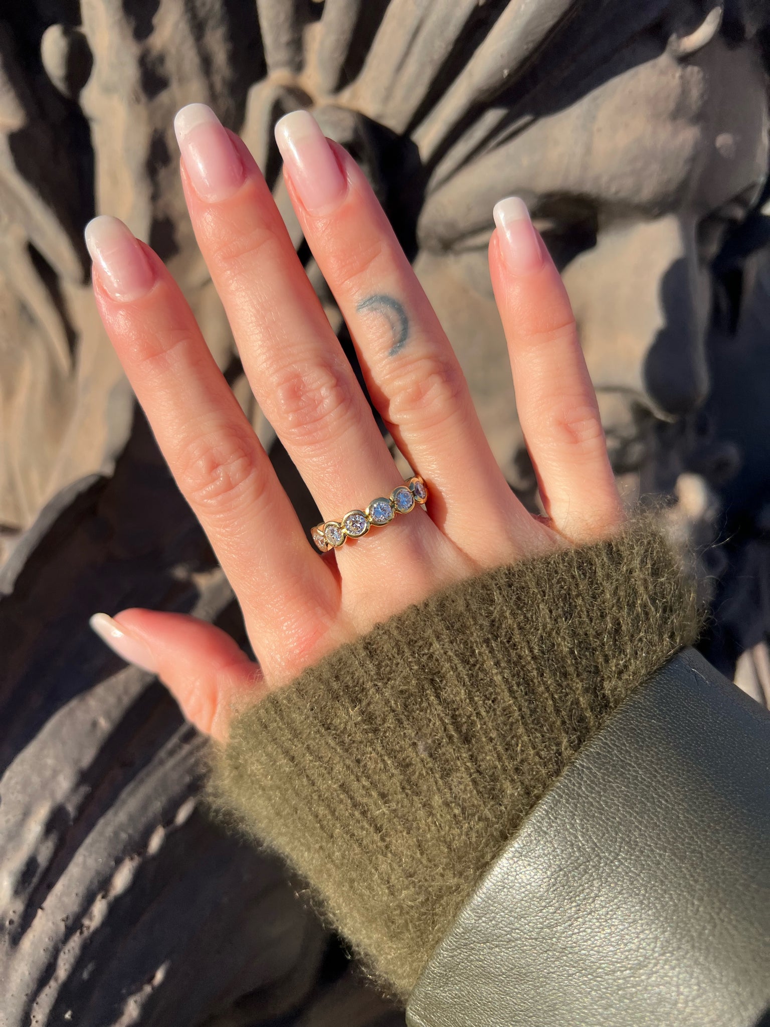 Bague Serti Mi Clos Redline Bijoux Pure Bague Chaîne Avec Diamant