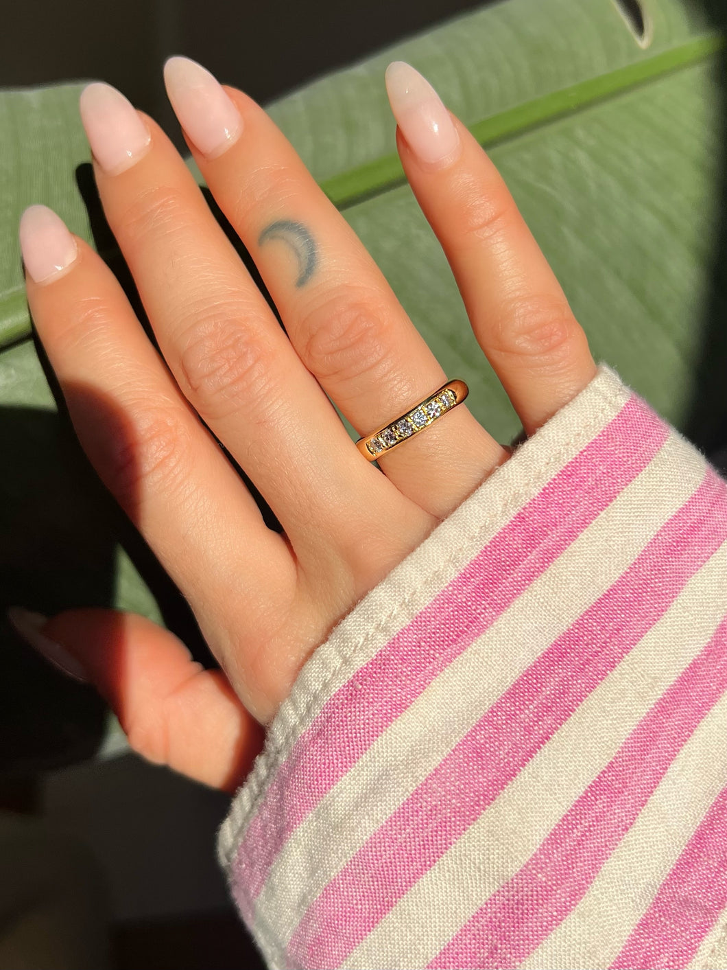 Bague Or et Brillants Serti Grain